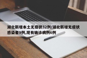 湖北新增本土无症状32例/湖北新增无症状感染者9例,现有确诊病例6例