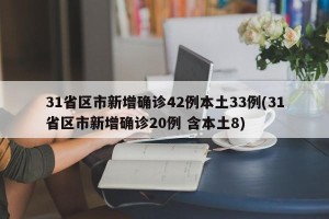 31省区市新增确诊42例本土33例(31省区市新增确诊20例 含本土8)