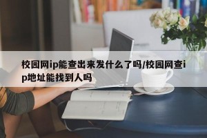 校园网ip能查出来发什么了吗/校园网查ip地址能找到人吗